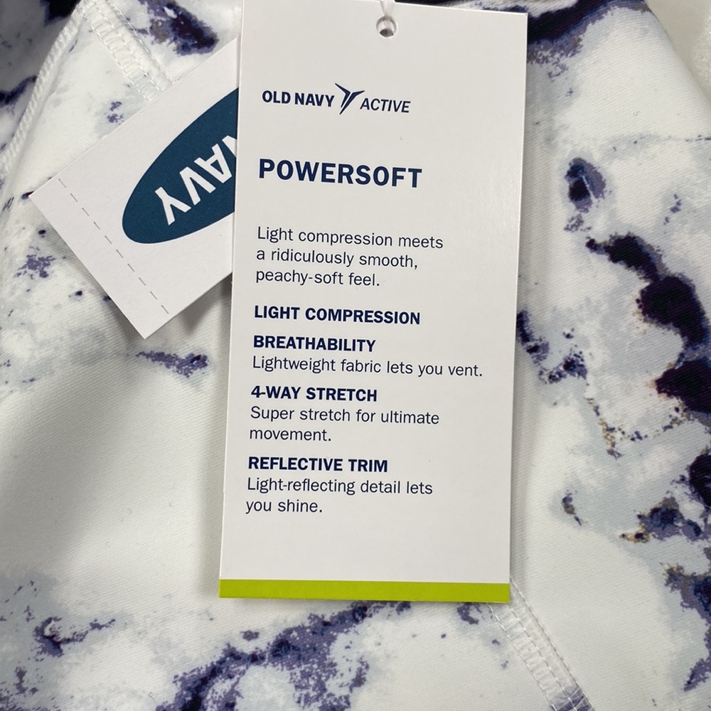 Old Navy high rise crop go-dry size L beautiful marble print - Picture 5 of 6